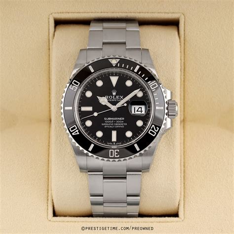 rolex submariner date black pre-owned|rolex submariner date price new.